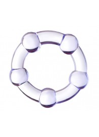 Фиолетовое эрекционное кольцо на пенис с бусинами - Штучки-дрючки - в Комсомольске-на-Амуре купить с доставкой