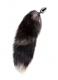 Серебристая металлическая анальная втулка с хвостом чернобурой лисы - размер S - ToyFa - купить с доставкой в Комсомольске-на-Амуре