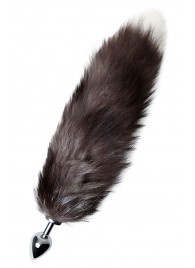 Серебристая металлическая анальная втулка с хвостом чернобурой лисы - размер S - ToyFa - купить с доставкой в Комсомольске-на-Амуре