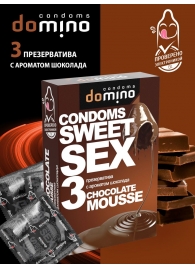 Презервативы для орального секса DOMINO Sweet Sex с ароматом шоколадного мусса - 3 шт. - Domino - купить с доставкой в Комсомольске-на-Амуре