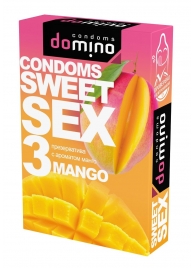 Презервативы для орального секса DOMINO Sweet Sex с ароматом манго - 3 шт. - Domino - купить с доставкой в Комсомольске-на-Амуре