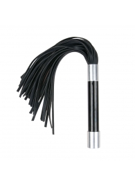 Черная плеть Easytoys Flogger With Metal Grip - 38 см. - Easy toys - купить с доставкой в Комсомольске-на-Амуре