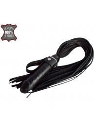 Черная плеть  Ковбой  с ручкой-фаллосом - 55 см. - Sitabella - купить с доставкой в Комсомольске-на-Амуре