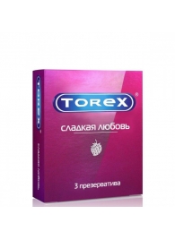 Презервативы Torex  Сладкая любовь  с ароматом клубники - 3 шт. - Torex - купить с доставкой в Комсомольске-на-Амуре