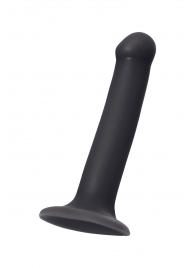 Черный фаллос на присоске Silicone Bendable Dildo M - 18 см. - Strap-on-me - купить с доставкой в Комсомольске-на-Амуре