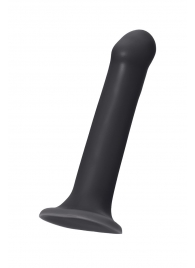 Черный фаллос на присоске Silicone Bendable Dildo L - 19 см. - Strap-on-me - купить с доставкой в Комсомольске-на-Амуре