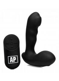 Черный стимулятор простаты Alpha-Pro 7X P-Milker Silicone Prostate Stimulator with Milking Bead - XR Brands - в Комсомольске-на-Амуре купить с доставкой