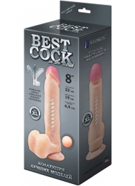 Телесный фаллоимитатор на присоске F F BEST COCK 8 - 22 см. - LOVETOY (А-Полимер)