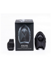 Темно-серый инновационный мужской осциллятор PULSE SOLO LUX с пультом ДУ - Hot Octopuss - в Комсомольске-на-Амуре купить с доставкой