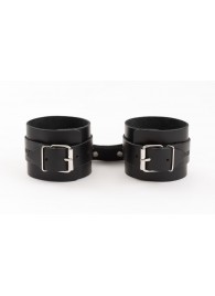 Черные кожаные наручники Ladys Arsenal - БДСМ Арсенал - купить с доставкой в Комсомольске-на-Амуре