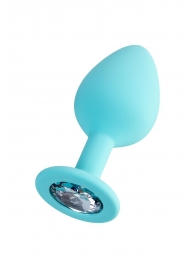 Мятная анальная втулка Brilliant с прозрачным кристаллом - 8 см. - ToyFa - купить с доставкой в Комсомольске-на-Амуре