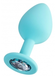 Мятная анальная втулка Brilliant с прозрачным кристаллом - 8 см. - ToyFa - купить с доставкой в Комсомольске-на-Амуре