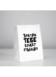 Подарочный пакет  Завтра тебе будет стыдно  - 30 х 24 см. - UPAK LAND - купить с доставкой в Комсомольске-на-Амуре