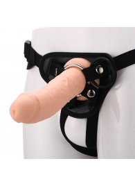 Черные трусики с телесной насадкой STRAP ON REAL DILDO - 21 см. - Dream Toys - купить с доставкой в Комсомольске-на-Амуре