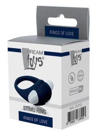 Гладкое синее эрекционное виброкольцо STIMU RING - Dream Toys - в Комсомольске-на-Амуре купить с доставкой