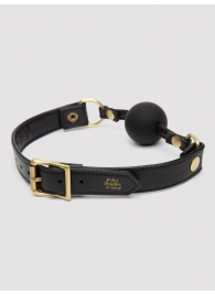 Черный кляп-шар Bound to You Faux Leather Ball Gag - Fifty Shades of Grey - купить с доставкой в Комсомольске-на-Амуре