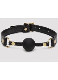 Черный кляп-шар Bound to You Faux Leather Ball Gag - Fifty Shades of Grey - купить с доставкой в Комсомольске-на-Амуре