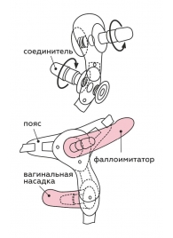 Черный пояс для женщин BEST SELECT с 3 насадками - LOVETOY (А-Полимер) - купить с доставкой в Комсомольске-на-Амуре