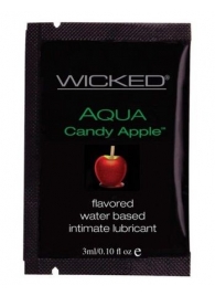 Лубрикант с ароматом сахарного яблока WICKED AQUA Candy Apple - 3 мл. - Wicked - купить с доставкой в Комсомольске-на-Амуре