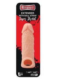 Телесная насадка EXTENDER WITH BALL STRAP 5.5 - 14 см. - Dream Toys - в Комсомольске-на-Амуре купить с доставкой