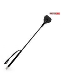 Черный стек с наконечником-сердечком - 54 см. - Notabu - купить с доставкой в Комсомольске-на-Амуре