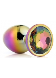 Голографическая анальная втулка с радужным кристаллом - 7,1 см. - Dream Toys - купить с доставкой в Комсомольске-на-Амуре