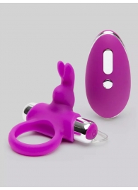 Лиловое виброкольцо с пультом ДУ Remote Control Cock Ring - Happy Rabbit - в Комсомольске-на-Амуре купить с доставкой