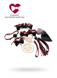 Черно-красный бондажный набор Bow-tie - ToyFa - купить с доставкой в Комсомольске-на-Амуре