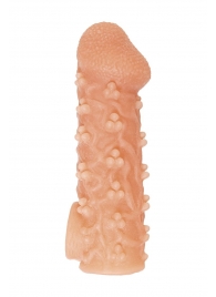 Телесная закрытая насадка с пучками шишечек Cock Sleeve Size S - 13,8 см. - KOKOS - в Комсомольске-на-Амуре купить с доставкой