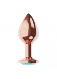 Пробка цвета розового золота с малиновым кристаллом Diamond Topaz Shine L - 8,3 см. - Lola Games - купить с доставкой в Комсомольске-на-Амуре