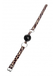 Черный кляп-шар на леопардовых ремешках Anonymo - ToyFa - купить с доставкой в Комсомольске-на-Амуре Черный кляп-шар на леопардовых ремешках Anonymo - ToyFa - купить с доставкой в Комсомольске-на-Амуре