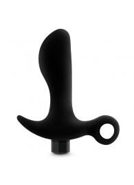 Черный анальный вибратор Silicone Vibrating Prostate Massager 01 - 10,8 см. - Blush Novelties - в Комсомольске-на-Амуре купить с доставкой