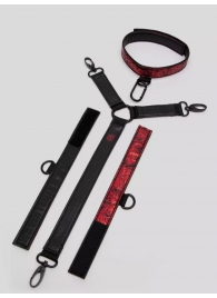 Ошейник с наручниками Reversible Faux Leather Collar and Wrist - Fifty Shades of Grey - купить с доставкой в Комсомольске-на-Амуре