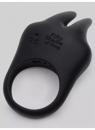 Черное эрекционное виброкольцо Sensation Rechargeable Vibrating Rabbit Love Ring - Fifty Shades of Grey - в Комсомольске-на-Амуре купить с доставкой