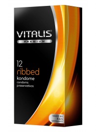 Ребристые презервативы VITALIS PREMIUM ribbed - 12 шт. - Vitalis - купить с доставкой в Комсомольске-на-Амуре