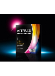 Цветные ароматизированные презервативы VITALIS PREMIUM color   flavor - 3 шт. - Vitalis - купить с доставкой в Комсомольске-на-Амуре