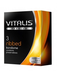 Ребристые презервативы VITALIS PREMIUM ribbed - 3 шт. - Vitalis - купить с доставкой в Комсомольске-на-Амуре