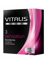 Презервативы с пупырышками и кольцами VITALIS PREMIUM sensation - 3 шт. - Vitalis - купить с доставкой в Комсомольске-на-Амуре