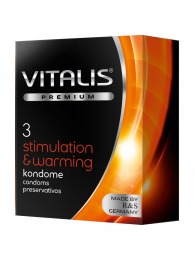 Презервативы VITALIS PREMIUM stimulation   warming с согревающим эффектом - 3 шт. - Vitalis - купить с доставкой в Комсомольске-на-Амуре