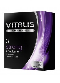Презервативы с утолщенной стенкой VITALIS PREMIUM strong - 3 шт. - Vitalis - купить с доставкой в Комсомольске-на-Амуре