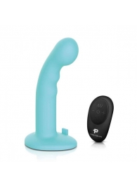 Голубая изогнутая насадка 6in Remote Control Ripple P-Spot G-Spot на черных трусиках - 16 см. - Pegasus - купить с доставкой в Комсомольске-на-Амуре