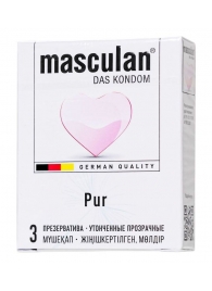 Супертонкие презервативы Masculan Pur - 3 шт. - Masculan - купить с доставкой в Комсомольске-на-Амуре