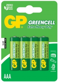 Батарейки солевые GP GreenCell AAA/R03G - 4 шт. - Элементы питания - купить с доставкой в Комсомольске-на-Амуре