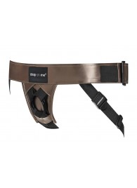 Бронзовый пояс для насадок Curious Harness - Strap-on-me - купить с доставкой в Комсомольске-на-Амуре
