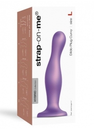 Фиолетовая насадка Strap-On-Me Dildo Plug Curvy size L - Strap-on-me - купить с доставкой в Комсомольске-на-Амуре