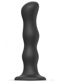 Черная насадка Strap-On-Me Dildo Geisha Balls size M - Strap-on-me - купить с доставкой в Комсомольске-на-Амуре