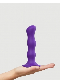 Фиолетовая насадка Strap-On-Me Dildo Geisha Balls size M - Strap-on-me - купить с доставкой в Комсомольске-на-Амуре