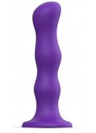 Фиолетовая насадка Strap-On-Me Dildo Geisha Balls size M - Strap-on-me - купить с доставкой в Комсомольске-на-Амуре