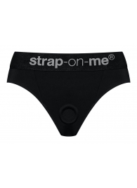 Черные трусики для насадок Heroine Lingerie Harness - size L - Strap-on-me - купить с доставкой в Комсомольске-на-Амуре