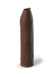 Коричневая насадка-удлинитель Uncut Silicone Penis Enhancer - 17,8 см. - Pipedream - в Комсомольске-на-Амуре купить с доставкой